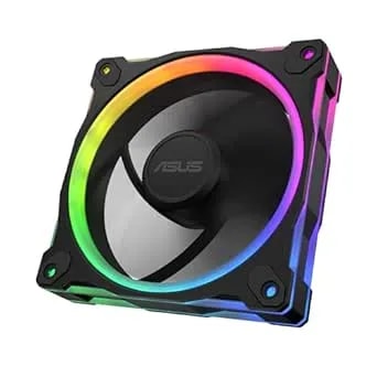 Asus Prime mr120 Argb Reverse Fan Black Single Pack, 28mm Extra-Thick Frame, Quiet, High-Performance Cooling With Pwm Control, 20 Argb Leds With Dual-Sided Frame Lighting, Aura Sync Compatibility