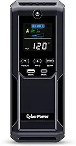 Cyberpower cp1500avrlcd3 Intelligent Lcd Ups Battery Backup - 1500va/900w, 12 Outlets, 2 Usb Ports, Avr, Mini Tower, Ul Certified