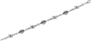 Harley-Davidson Womens Bling Barb Wire Chain Bracelet, Sterling Silver hdb0433