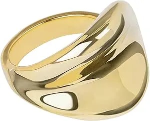 Amazon Essentials Chunky Modern Statement Ring For Women, High Polish