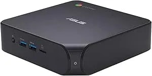 ASUS Aluminum Fanless Chromebox With Celeron 5205U, 4GB RAM, 32G Emmc Storage, Dual HDMI, Legacy RS232, Extended Power Switch, Gigabit LAN, Wifi 6, Microsd Card Reader, VESA Mount, Chrome OS