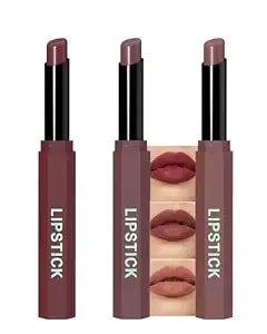 Matte Lipstick, Velvet Lip Stick, Long Lasting Lipstick For Women Makeup - Waterproof Frosted Lipstick, Smooth Texture, Plum Mulberry Warm Peach, High Pigment, Christmas Lip Crayon Makeup Kit-04+05+06
