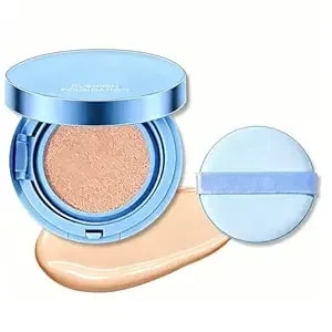 Cushion Foundation Natural Radiant Glow, Skin-Like Finish Buildable Medium-To-High Coverage With Hydrating Formula, Lightweight Dewy Cushion Compact For All-Day Wear Oxidation-Resistant (01# Ivory)