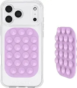 Case-Mate Double-Sided Suction Cup Phone Mount - Anti-Slip Sticky Phone Grip/Holder - Content Creator Essentials Compatible W/Iphone, Android & Cases - Detachable Accessories W/No Residue - Lavender