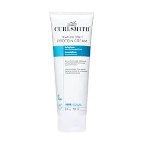 Curlsmith Feather Light Protein Cream - Flexible Hold Curl Cream, Protein-Rich Styling Cream For Curls, For All Curl Types, Best For Weak And Damaged Curls, Vegan & Cruelty Free (8 Oz)