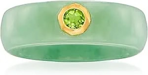 Ross-Simons Jade And .30 Carat Peridot Ring With 14kt Yellow Gold