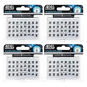 Ardell False Eyelashes Individual Lashes Trios Long Black - Diy Lash Clusters, Flared Volume, Strip Eyelash Extensions, 4 Pack