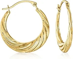 Ross-Simons 14kt Yellow Gold Twisted Hoop Earrings
