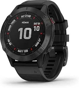 Garmin Fenix 6 Pro, Premium Multisport Gps Watch, Features Mapping, Music, Grade-Adjusted Pace Guidance And Pulse Ox Sensors, Black (Renewed)