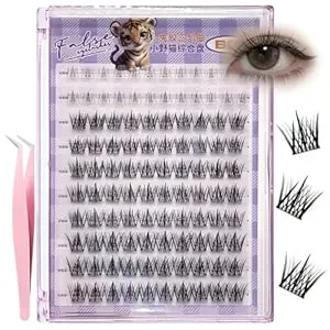 120 Pcs Self Adhesive Eyelashes Asian Lashes Extension 11-13mm Diy Eyelashes No Glue With Tweezers Gift For Women International Students(D 11-13mm+Lower Eyelashes)