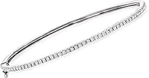 Ross-Simons 0.50 Ct. T.W. Diamond Bangle Bracelet In Sterling Silver