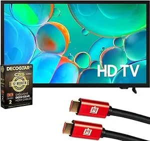 Samsung 32 Inch Hd h5000f 720p Smart Tv (2025) Cps Exclusive 1-Year Protection, 2x Hdmi Cables & Deco Gear Complete Home Theater Beginner'S Guidebook