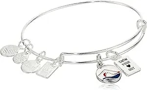Alex And Ani Collaborations Expandable Bangle For Women, Team Usa Duo Charms, Shiny Finish, 2 To 3.5 In