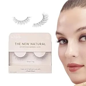 Kiss The New Natural, False Eyelashes, 'Silver Ring', 12mm, Includes 1 Pair Of Lash, Easy To Apply, Reusable Lash Clusters