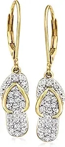 Ross-Simons 0.50 Ct. T.W. Diamond Flip Flop Drop Earrings In 18kt Gold Over Sterling