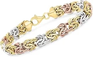 Ross-Simons 14kt Tri-Colored Gold Byzantine Bracelet
