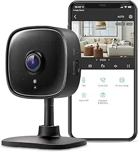 Tapo 2k Indoor Wired Security Camera - Works As A Baby Monitor & Pet Camera, Person/Motion/Baby Cry Detection, 2-Way Audio, Siren, Subscription-Free Local Storage Or Optional Cloud, Black, c111