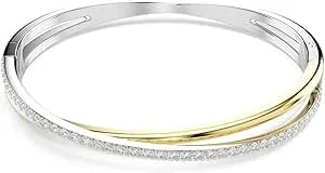 Swarovski Hyperbola Bangle, Round Cut, Clear, Mixed Metal Bangle