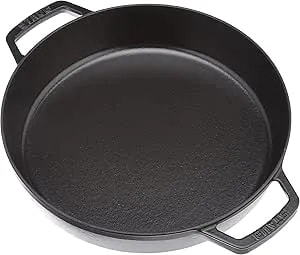 Staub 40511-725 Double Handle Frying Pan, Black, 10.2 Inches (26 Cm), Skillet, Both Hands, Casting, Enamel, Induction Compatible, Double Handle Frying Pan