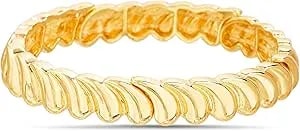 Nautica Wave Stretch Bracelet For Women 14k Yellow Gold Plated Alloy