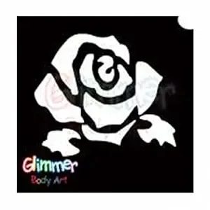 Glimmer Body Art Glitter Tattoo Stencils - Rose 1 (5/Pack)