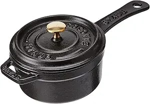 Staub Cast Iron 0.25-Qt Mini Saucepan - Matte Black, Made In France