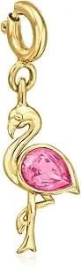 Ross-Simons 0.40 Carat Pink Topaz Flamingo Charm In 18kt Gold Over Sterling