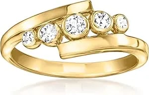 Ross-Simons 0.25 Ct. T.W. Bezel-Set Lab-Grown Diamond Ring In 18kt Gold Over Sterling