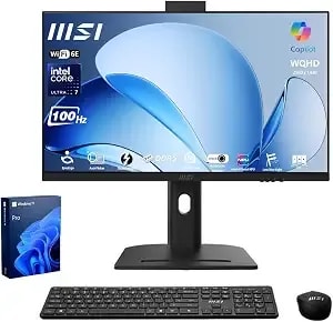Msi Modern 27" Business All-In-One Ai Desktop, 27" Wqhd Ips 100hz Display, Intel Core Ultra 7 155h, 64gb ddr5, 2tb Ssd, Fhd Ir Webcam, Wi-Fi 6e, Thunderbolt 4, Hdmi, Wireless Kb&Mouse, Windows 11 Pro