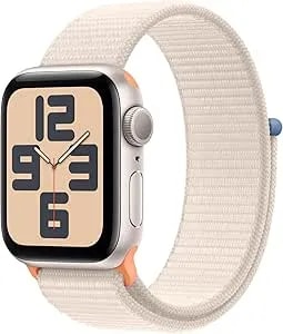 Apple Watch Se (2nd Gen) [Gps, 44mm] - Starlight Aluminum Case With Starlight Sport Loop, One Size (Renewed)