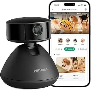 Petlibro AI Pet Camera Indoor With Phone App, 360° Auto Tracking Dog Camera Multi-Pet Recognition & AI Day Summary, 1080p Cat Camera Night Vision, 2-Way Talk Wifi Cam Pet With 2.4G/5G