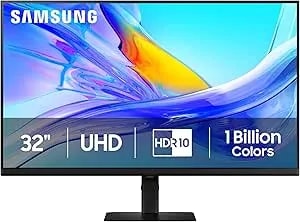 Samsung 32” Viewfinity S8 (S80UD) 4K UHD IPS HDR10 High Resolution Monitor, USB-C, Height Adjustable Ergonomic Stand, Built-In KVM Switch, Intelligent Eye Care, LS32D800UBNXGO, 2025