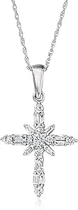 Ross-Simons 0.65 Ct. T.W. Lab-Grown Diamond Cross Pendant Necklace In Sterling Silver. 18 Inches