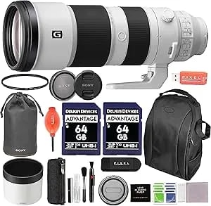 Sony Fe 200–600mm f5.6–6.3 G Oss (sel200600g) Camera Lens Bundle With 2x 64 Gb Sdxc Card, Water Resistant Backpack, 95mm Dhd Filter, 32gb Usb Drive, Cleaning Kit + More (Usa Authorized)