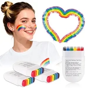 4pcs Rainbow Body Paint,Gay Pride Accessories Lgbt Pride Flag Gay Pride Rainbow Face Paint Stick For Pride Parade, Pride Month Party
