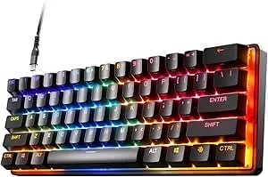 Steelseries New Apex 9 Mini – Hotswap Optical Mini Keyboard – 60% Compact Design – Optical Switches – RGB Customization – Aluminum Alloy Frame – Double Shot PBT Keycap