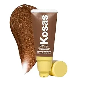 Kosas Glow I.V. Skin Illuminating Enhancer – Vitamin-Infused Liquid Highlighter, Hydrating Glow Primer, Lightweight Face Illuminator, Revitalize