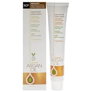 One N' Only Permanent Hair Color - Permanent Hair Dye Made With Argan Oil - Delivers Rich, Accurate Tones With Gray Coverage - Improves Moisture & Elasticity - 5cp Light Cappuccino Brown (3 Oz)