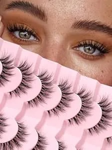 Lashes Natural Cat Eye Lashes Wispy Eyelashes 15mm False Eyelashes Wispy Lash Strips 3d Volume Fake Eyelash Thin Cotton Band Soft Eye Lash Pack 7 Pairs Siligli
