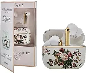 Laura Ashley Skylark True Wireless Earbuds For Iphone & Android - (Enc) Enhanced Noise Cancelling Bluetooth Earbuds With Mic - Up To 45 Hours Battery Life 5.4 Bluetooth Ear Buds - In Ear Headphones