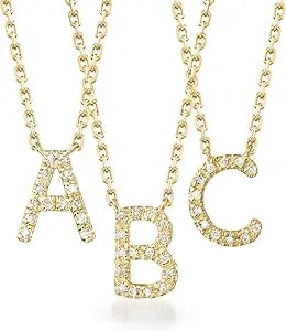 Ross-Simons Diamond Initial Necklace In 18kt Gold Over Sterling