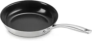 Le Creuset Essential Stainless Steel Non-Stick Shallow Round Frying Pan, 9.5"