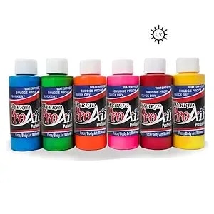 Proaiir Face And Body Painting Makeup - Set Of 6 Atomic Uv Colors - 2.1 Oz (60ml)