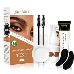 Lash Color Kit, Natural Black Eyelash & Eyebrow Color Kit With Reusable Eye Patch, Voluminous Coloring For Lash And Brow With Herbal Ingredients, Safe & Easy To Use, Temporary Color Up To 2 Weeks, 7ml