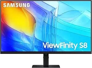 Samsung 32" Viewfinity s8 (s80d) Series 4k Uhd High Resolution Computer Monitor, hdr10, Multiple Ports W/ Hdmi, Displayport, Usb-A, Height Adjustable Stand, ls32d806eanxgo, 2024, 3yr Warranty