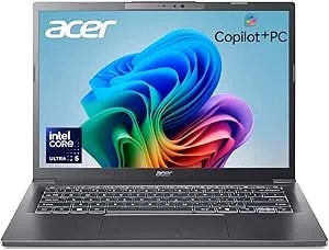 Acer Aspire 14 AI Copilot+ PC - 14" Wuxga Display - Intel Core Ultra 5 Processor 226V - NPU: Up To 40 Tops - GPU: Up To 53 Tops - Intel ARC 130V - 16GB LPDDR5X - 512GB SSD - Wi-Fi 6E - A14-52M-51S1