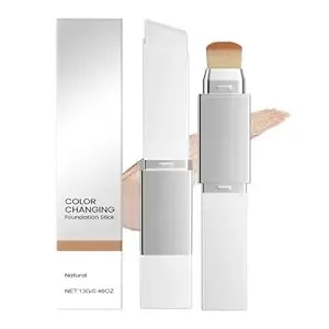 2-In-1 Foundation Stick With Brush, Smooth Creamy Texture For Natural Finish, Buildable Coverage Makeup