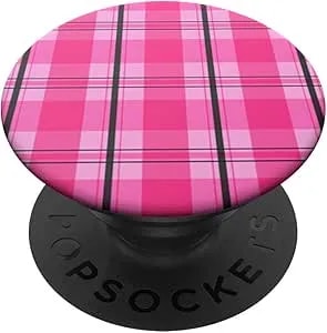 Popsockets Phone Grip - Pink Plaid Popsockets Adhesive Popgrip