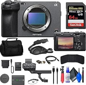 Sony fx3 Full-Frame Cinema Camera (Ilme-fx3) + 64gb Memory Card + Bag + Card Reader + Flex Tripod + Hand Strap + Memory Wallet + Cap Keeper + Cleaning Kit (Renewed)