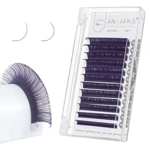 Classic Colored Eyelash Extension Natural Soft Blue Purlple Pink Green Brown Volume Lash Extension Individual False Eye Lashes With Color (Lavender, 0.07-D 8-15mm Mix)